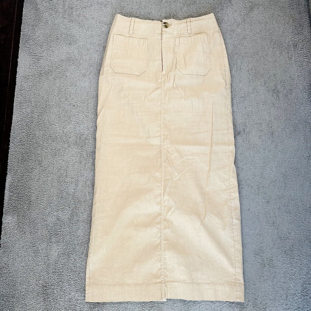 LIKE NEW! Anthropologie Maeve The Colette Tan/Khaki Maxi Skirt Size Small